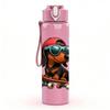 1PC Sunglasses Dachshund Puppy 750ml Color Plastic Sports Water Bottle Leakproof Flip Straw Lid Suitable for Sports Office Home Use