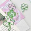50Pcs Ins Style Green Four-Leaf Clover Paperclips Scrapbook Decor Binder Clip Mini Metal Bookmark Office Desk Accessories