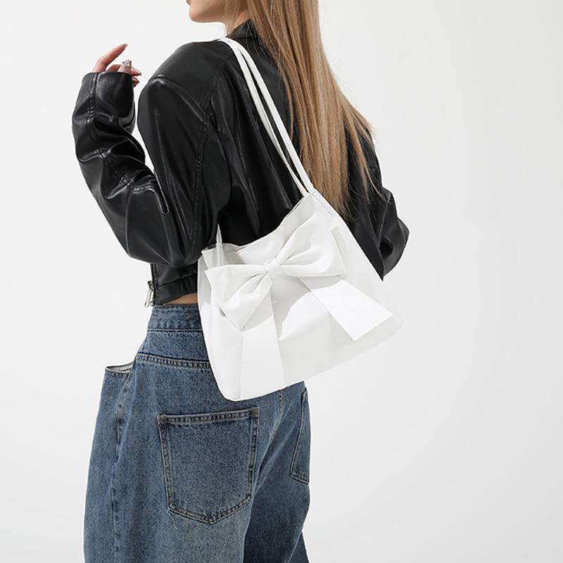 Fashion Bow Handlebags for Women Shoulder Bags Leisure Armpit Bag Versatile Shopping Bags Female Hand Bags AVE