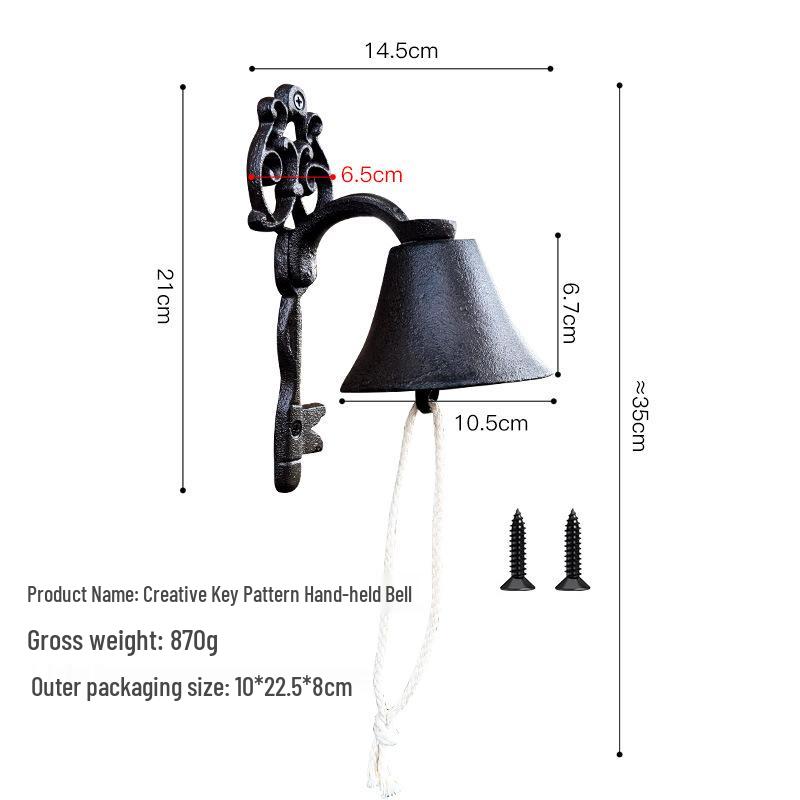 

Антикварный бронзовый чугунный колокольчик в виде птицы на ветке, настенный декор