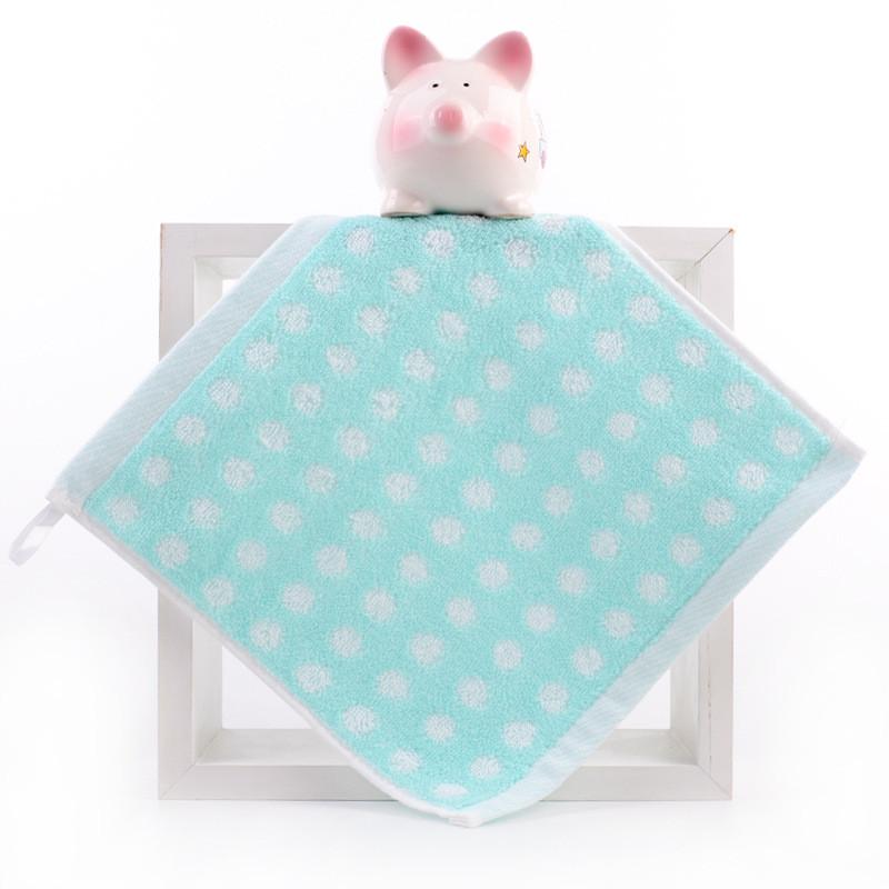 

1 шт. 25x25 см жаккардовый махровый хлопок в горошек портативное детское квадратное впитывающее полотенце для рук и лица для ванной комнаты 25x25cm зелёный