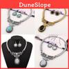 Ethnic Style Simulation Gemstone Decoration Women Necklace And Earring Set For Men And Women