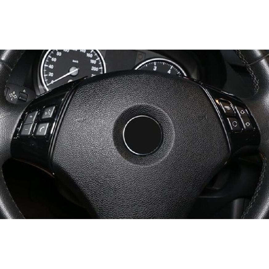 ABS Black 2PCS Steering Wheel Button Cover Trim For BMW 3-Series E90 2005-2012