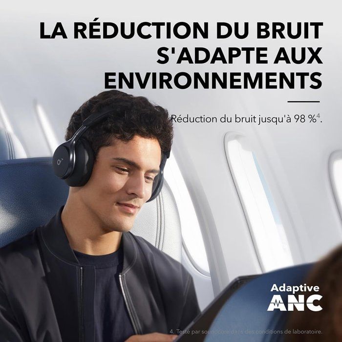 Soundcore by Anker Space One Casque sans Fil Réduction de Bruit Active Adaptative Noir