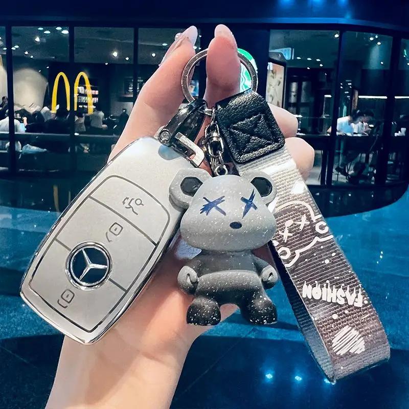 FA9for Mercedes Benz W206 W223 C S Class S350 C200 C260 C300 S400 S450 S500 S480 S580 TPU car key case cover remote holder keychain