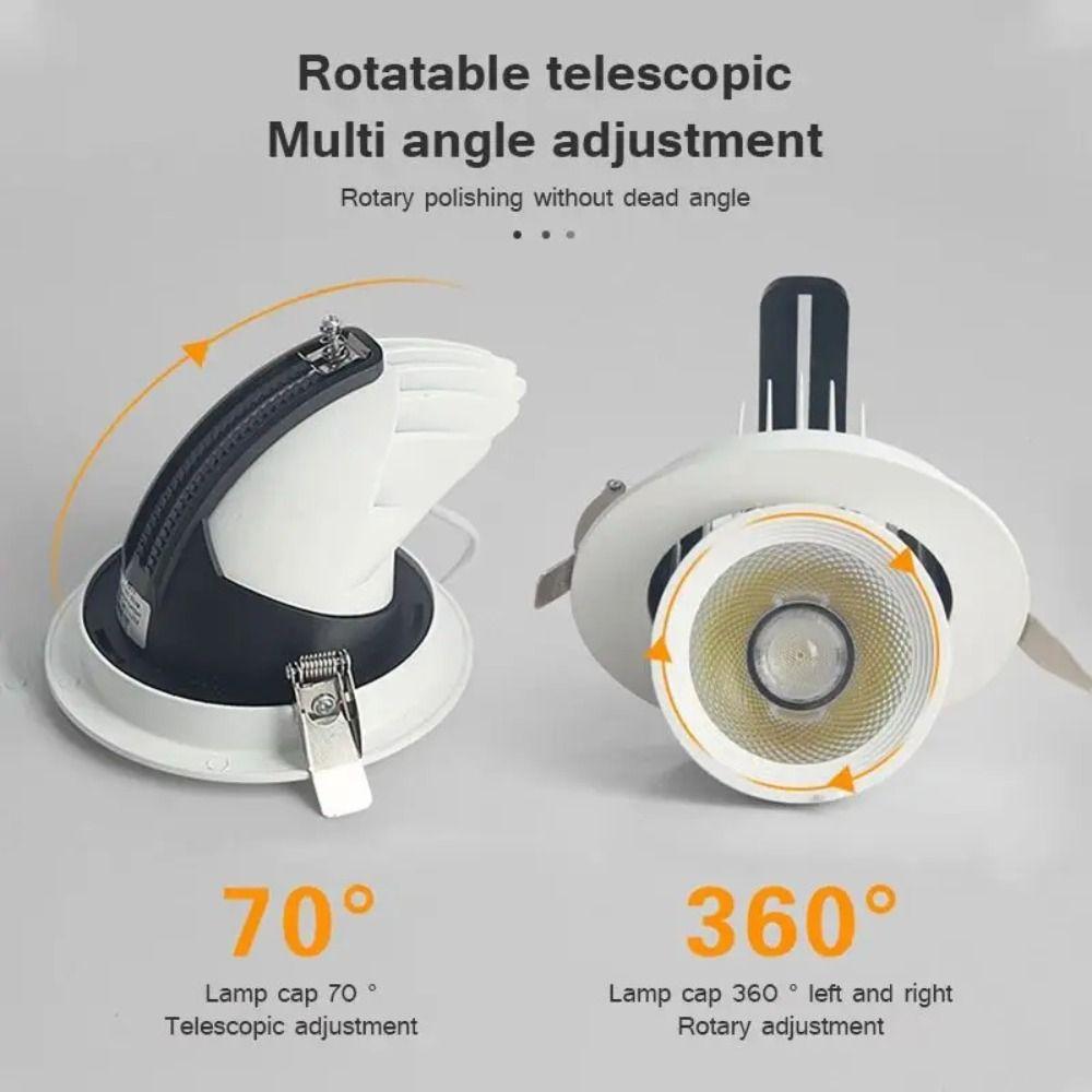 Adjustable angle Recessed Led Downlight Dimmable COB Spot Lights Anti dizziness Down Lights  Indoor