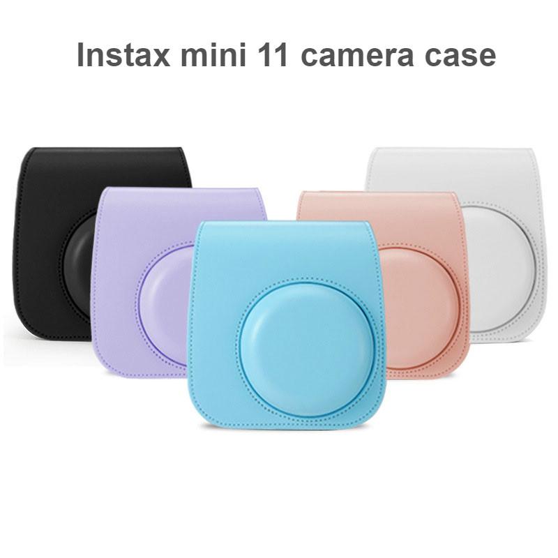 

Чехол для камеры мгновенной печати Fujifilm Instax Mini 11, однотонная винтажная сумка на плечо из искусственной кожи