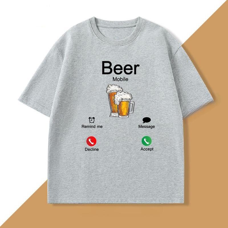 Beer Is Calling Design Tshirt Stylish Trendy Tee Shirt Funny Cotton Short Sleeve Graphic T Shirts Unisexs WOMEN Designer Clothing