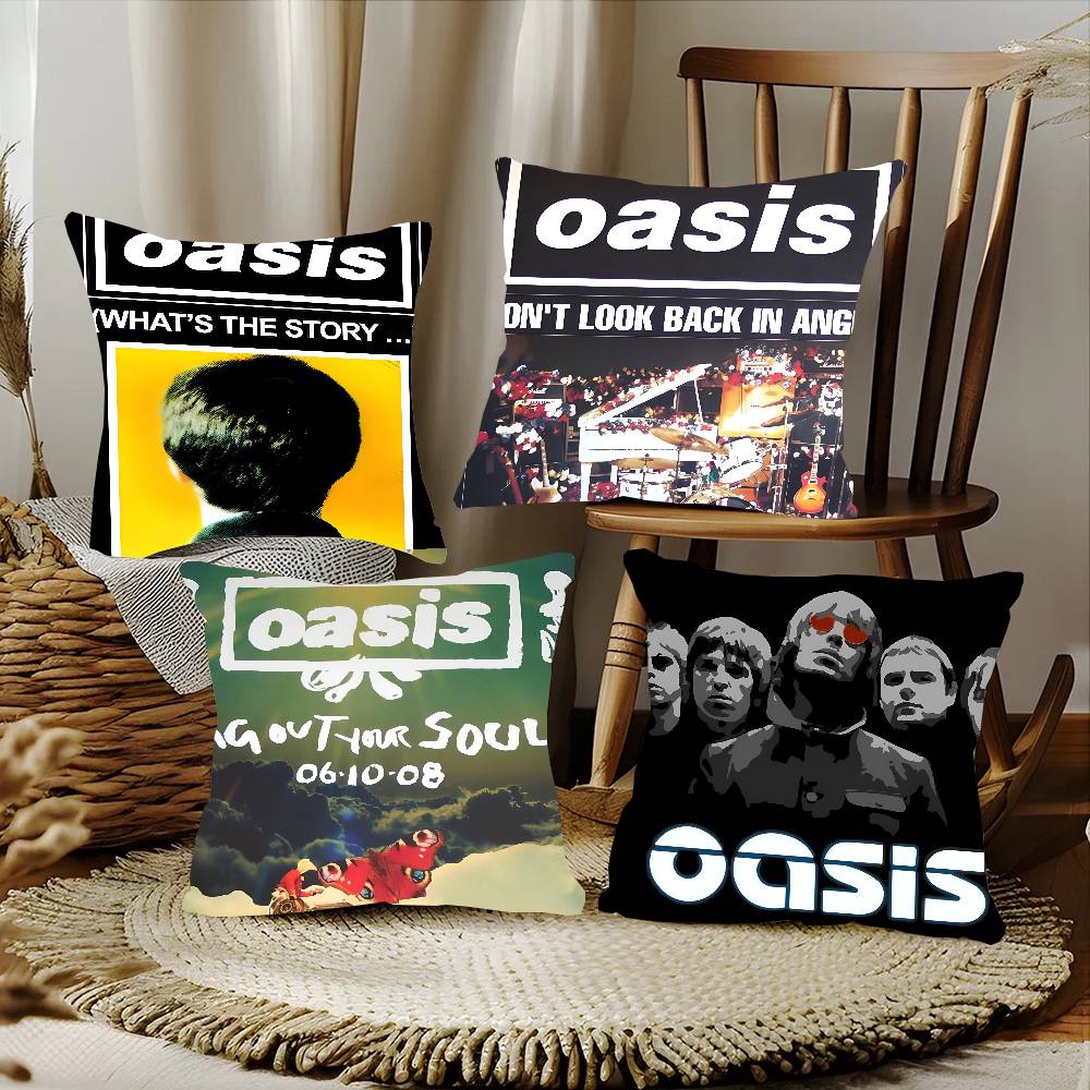 Funda de Almohada Banda Oasis Cuadrada Dormitorio Sofá Comodidad de Ocio Cojín Coche Sala de Estar Decoración del Hogar