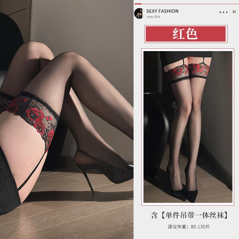 Sexy Black Silk Suspenders Stockings Pure Desire Knee Stockings Lace Sex Stockings White Silk Thigh Socks
