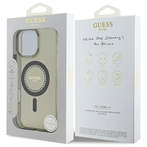 Guess Guhmp16Xpftdtek Iphone 16 Pro Max 6.9 Czarny/Black Hardcase Iml Rhinestones Magsafe