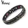 E-commerce Hot Selling 12MM Four In One Magnetic Titanium Steel Bracelet Stainless Steel Bracelet Shining In Europe and America