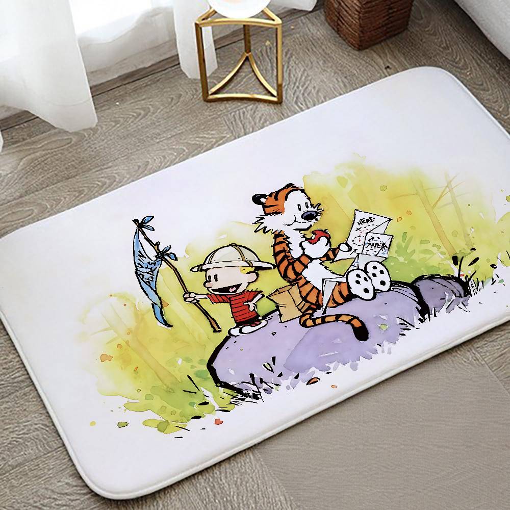 C-Calvin And H-Hobbes Floor Mat Living Room Rug For Bedroom Welcome Mat Outdoor Rug