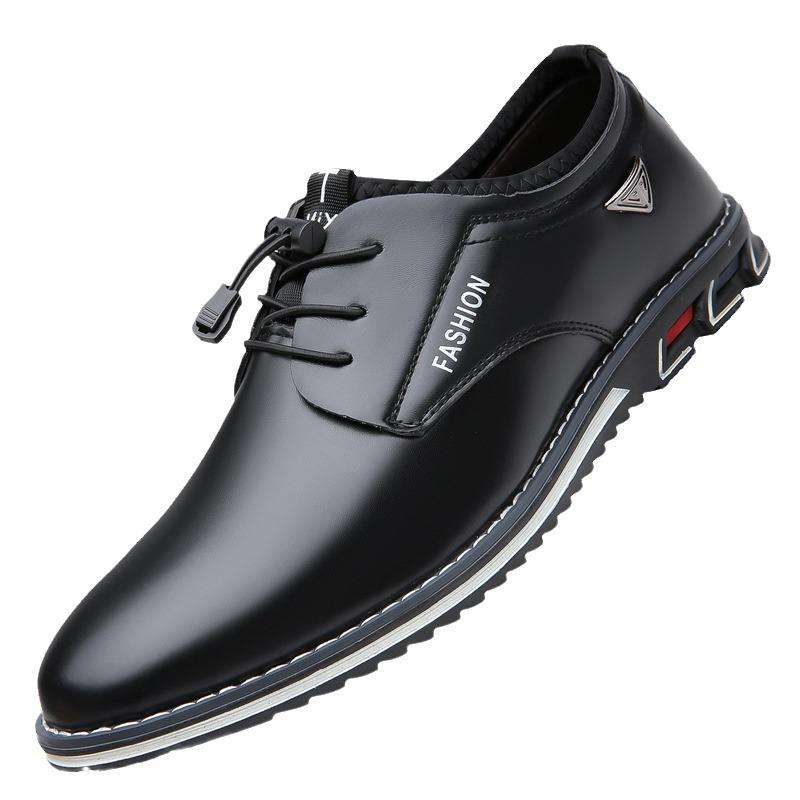 

Мужская повседневная обувь Модная деловая мужская обувь Удобные мужские мокасины без застежек на платформе Кожаная рабочая обувь 42 чёрный