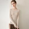 Le Kasha 2026 Women's 100% Cashmere Sweater: Ribbed Round Collar, Long Sleeve, Twelve Gauge Single Thread