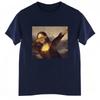 Summer T-Shirt Men's Cotton Top Unisex Dabbing Mona Lisa Dab Hiphop Classic Art Mona Lisa Black Men's T-Shirt