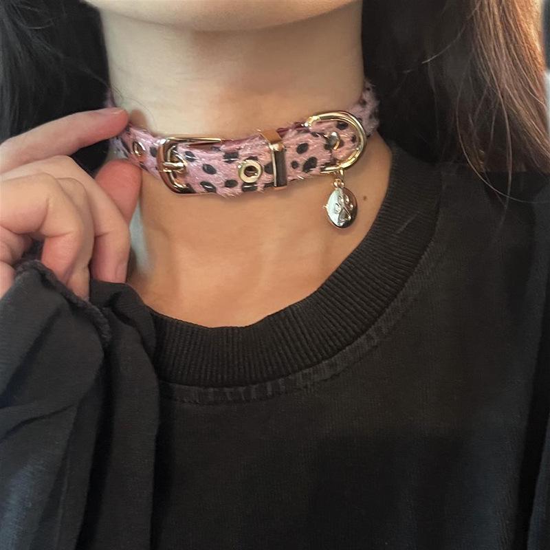 

Ожерелье-чокер Coffee Punk с леопардовым принтом - готический аксессуар для воротника в стиле Y2K