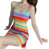 American Retro Striped Camisole Mini Dress: Women's Sexy, Slimming, Loose Fit Nightgown