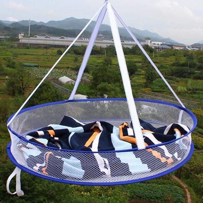 Folding Drying Clothes Basket Mesh Underwear Drying Rack Windproof Laundry Drying Underwear Basket