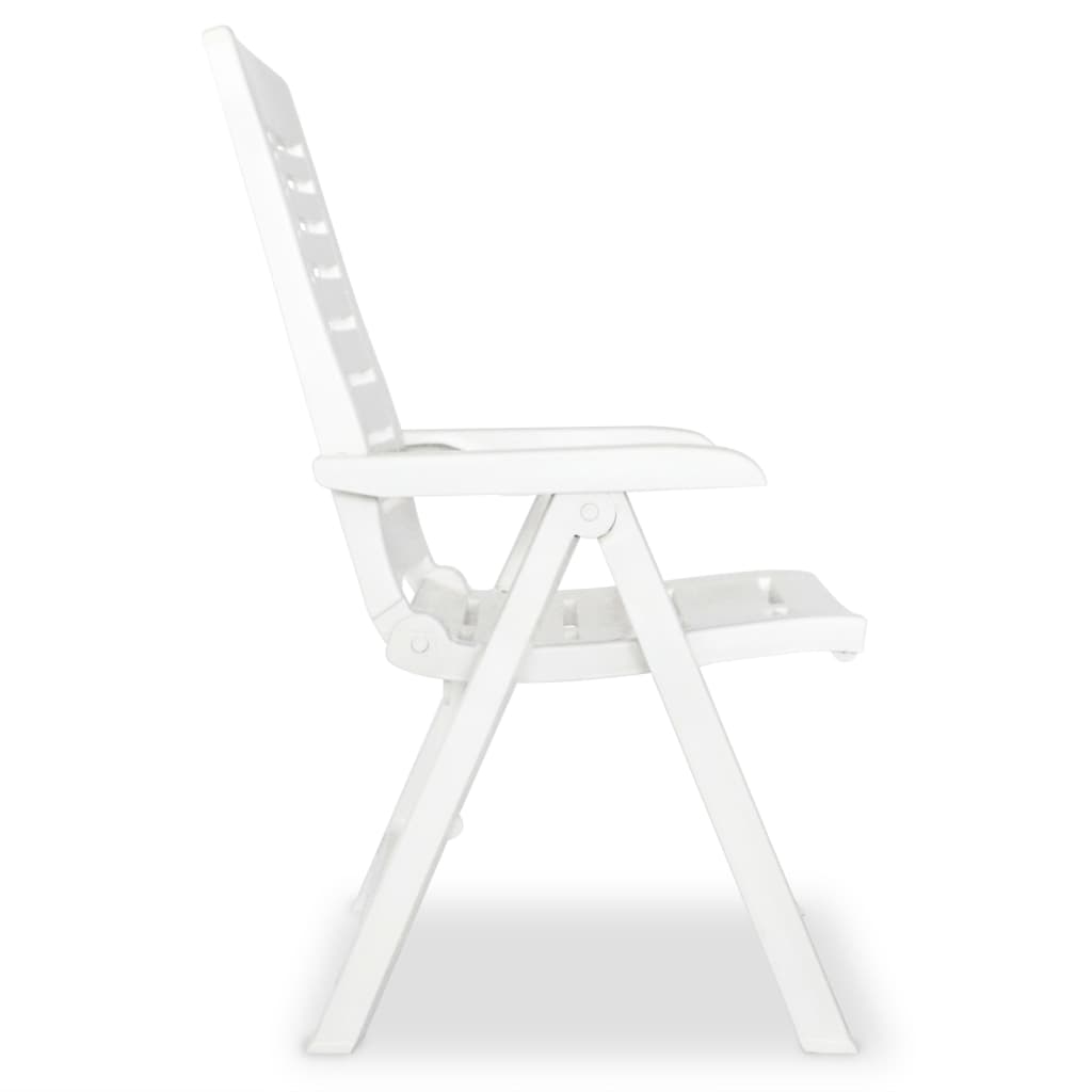 vidaXL 2 Pieces Adjustable Folding Chairs Made of Plastic, White