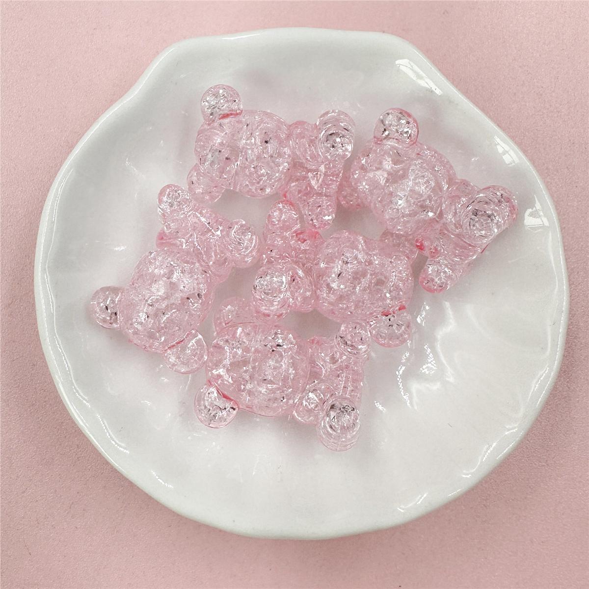 

Высокое качество, модный DIY разрывающийся медведь, 5 шт., 18,5*22,5 мм, акриловые аксессуары, браслет, прозрачное ожерелье ручной работы, изготовление ювелирных изделий розовый