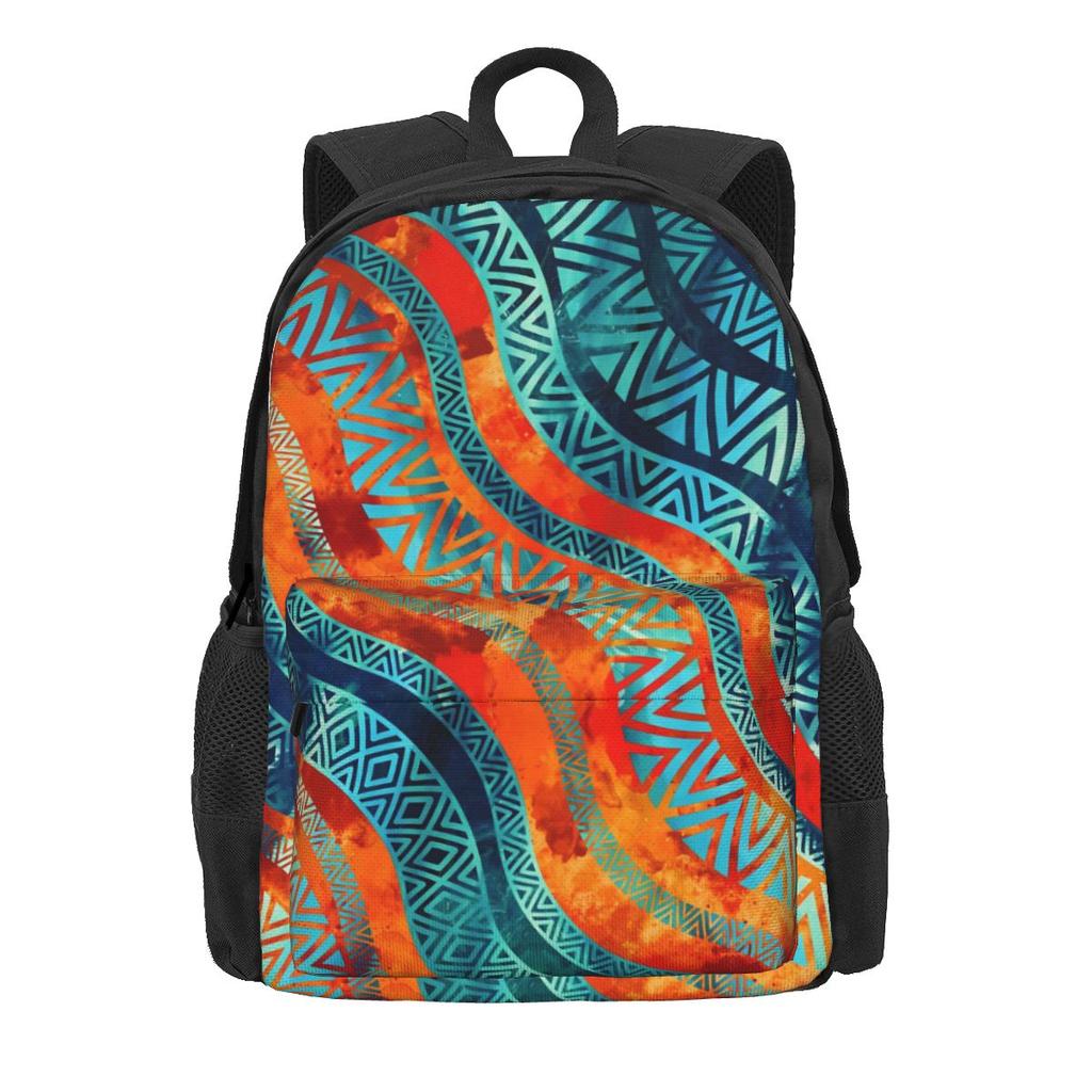Abstrakter ethnischer aztekischer Rucksack Schwarz und Weiß Camping-Rucksäcke Damen Herren Kawaii Schultaschen Hohe Qualität Weicher Rucksack
