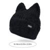 Winter Warm Knit Hat with Cat Ear Soft Breathable Crochet Beanie Cap Women Sweet Headdress Outdoor Activity Bonnet Cap