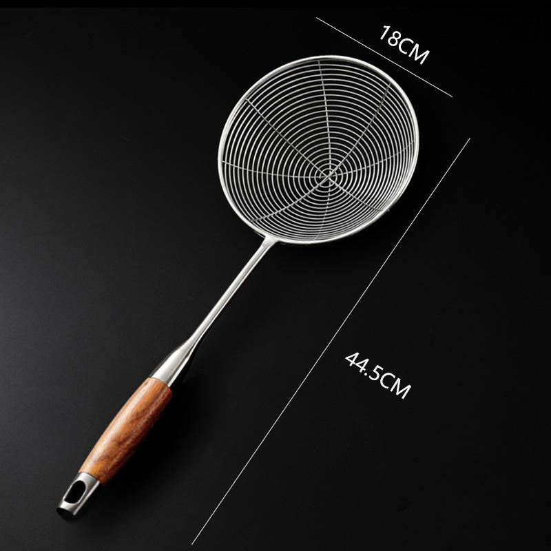 304 Stainless Steel Wood Handle Wide Fried Fish Spatulas Steak Shovel Fish Turner Slotted Beveled Kitchen Cooking Utensils