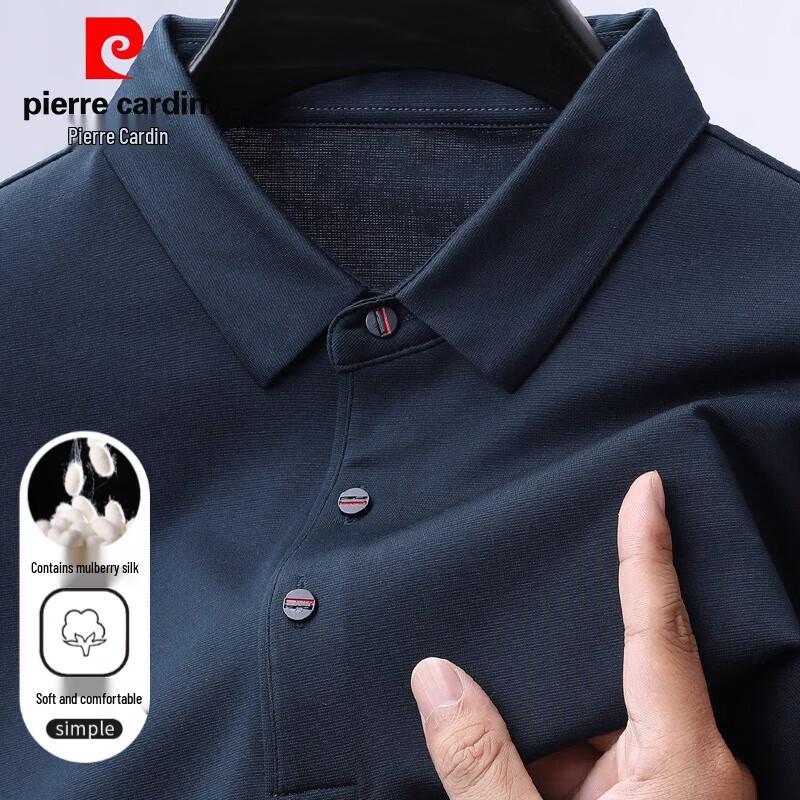 Чоловіча шовкова суміш з довгим рукавом поло Pierre Cardin
