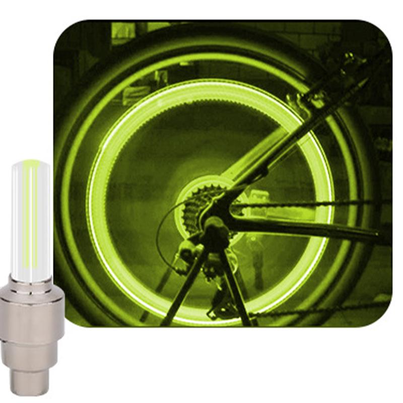Colorful LED Bike Tire Valve Light Cycling Wheel Spoke Warning Light Bicycle Tyre Air Valve Cap Lamp Night Safety Accessory