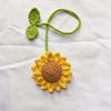 1PC Handcrafted Crochet Sunflower Charm Rustic Car Mirror Hanger Bag Pendant Accessory for Women