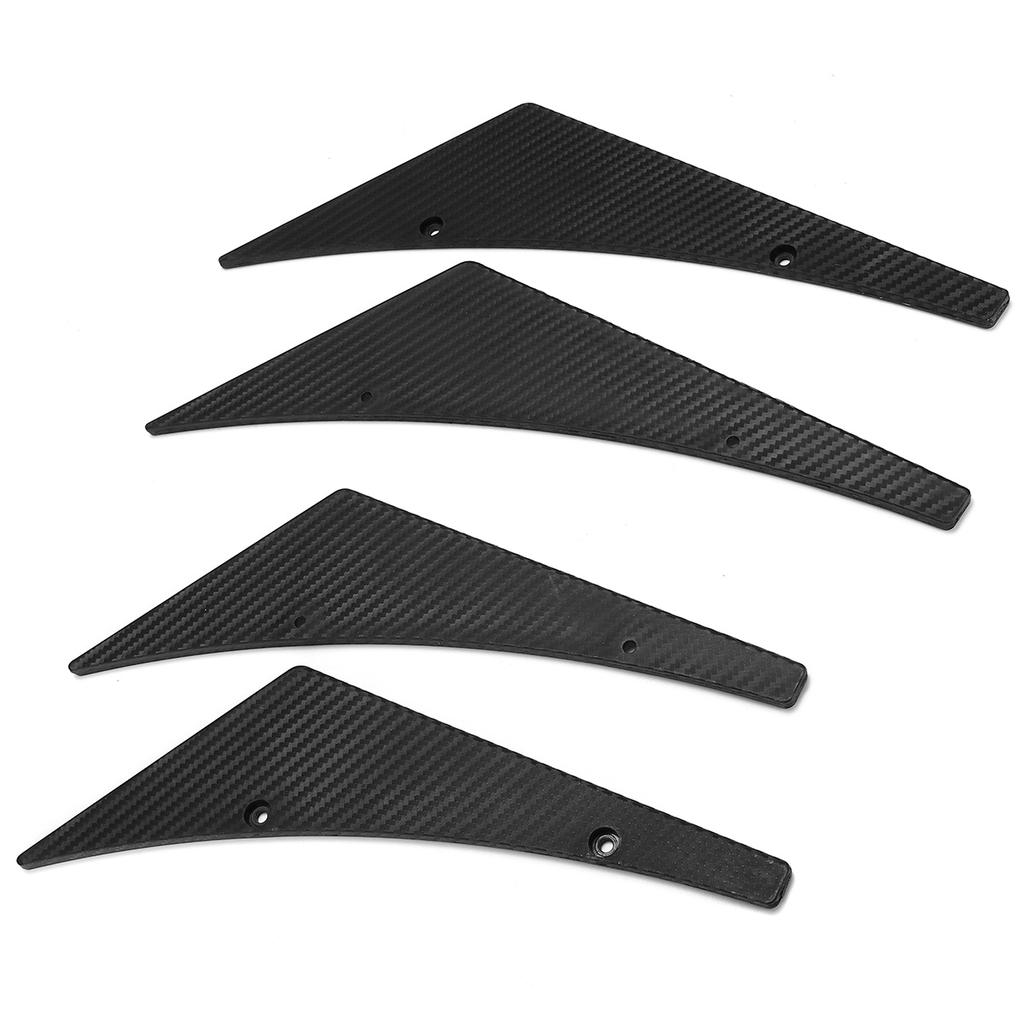 4Pcs Carbon Fiber Universal Car Styling Sticker Fit Front Bulper Lip Diffuser Splitter Fins Body Spoiler Canards Valence Chin