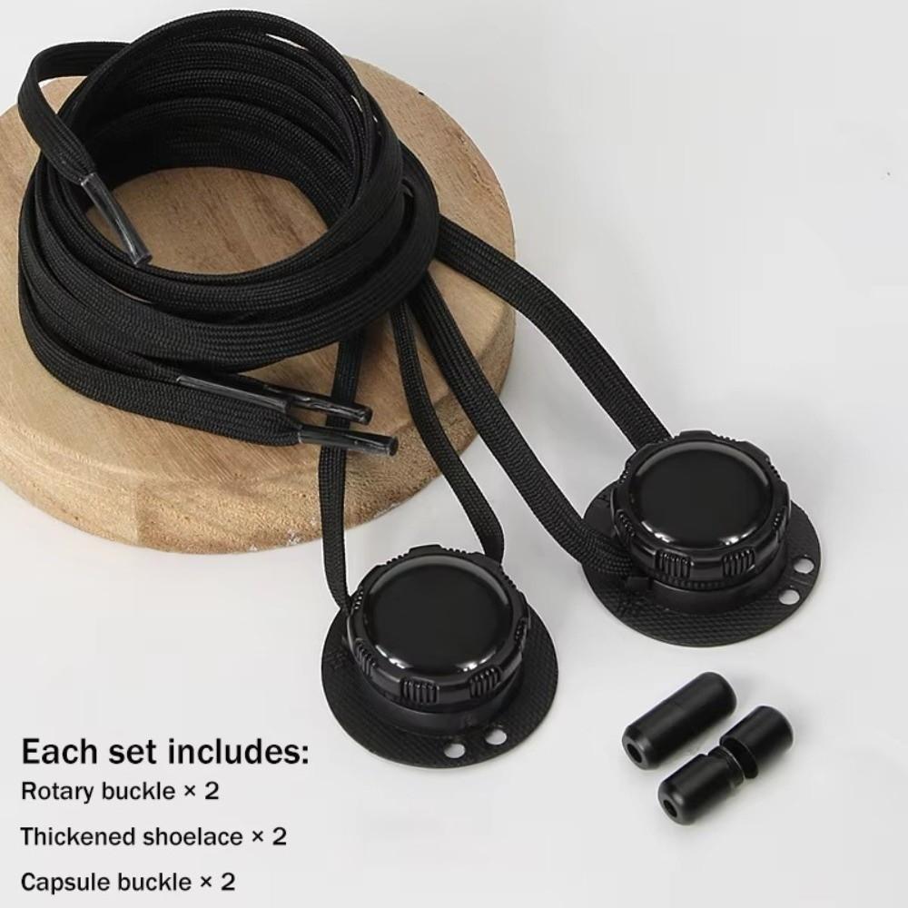 1pair Quick-Adjust No-Tie Laces Hands-Free Lazy Shoelace Fashion Rotating Buttons Laces  Women