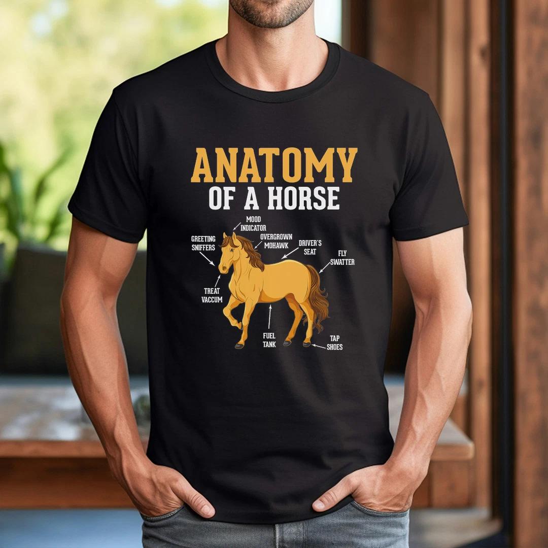 Anatomy of A Horse Funny Equestrian Neigh Horse Lovers T-Shirt S