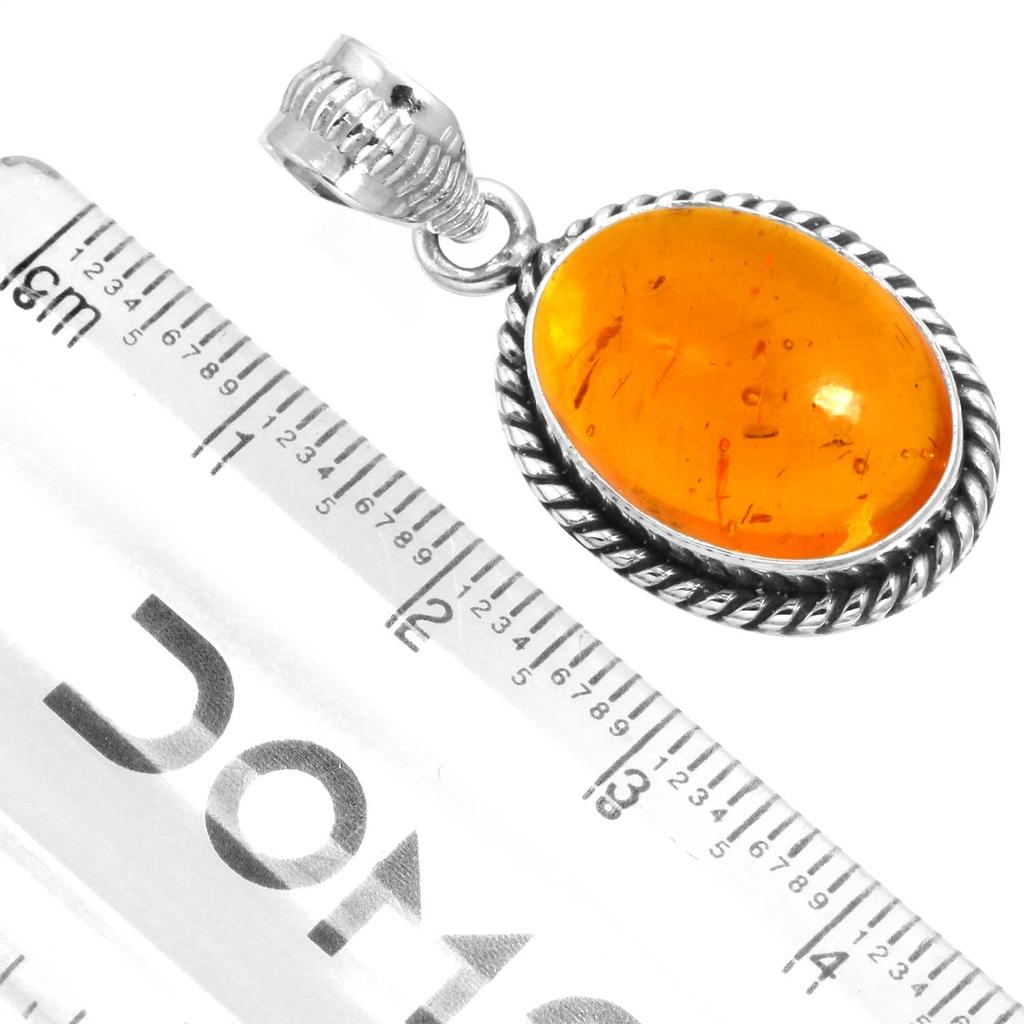 925 Sterling Silver Pendant Women Gemstone Handmade Jewelry Halloween Gift Amber Amethyst Black Onyx Carnelian Garnet Quartz Green Onyx Gold Stone