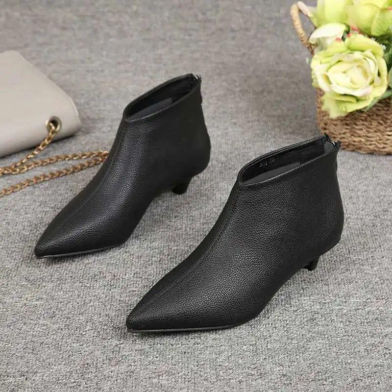 

Модные женские ботильоны FHC Europea NEW, Обувь Осень/Зима, Голые ботильоны, Острый носок, Низкий каблук-рюмочка, Застежка-молния сзади, БЕЛЫЕ, ЧЕРНЫЕ, Дропшиппинг 39