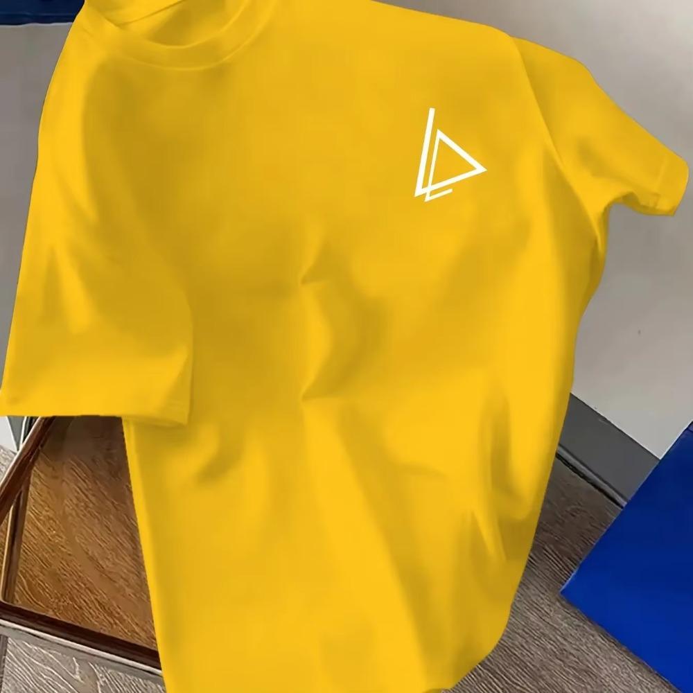 Męska letnia bawełniana 100% modna codzienna luźna duży rozmiar modny wzór nadruk sportowa okrągły dekolt krótki rękaw T-shirt top