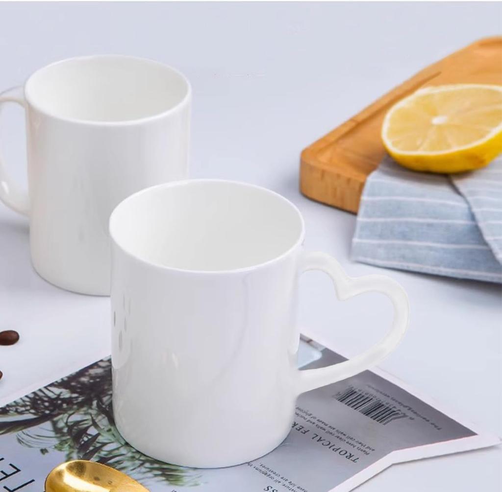 11oz White Mug Cup, Lightweight Bright Porcelain Tea Cups with Handle, Elegant and  Ceramic Coffee Cups for Tea, Hot Cocoa, Milk