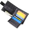 Men's Original Horizontal Format Wallet Made of Genuine Leather with Crocodile Embossing CANPELLINI 21768 Black