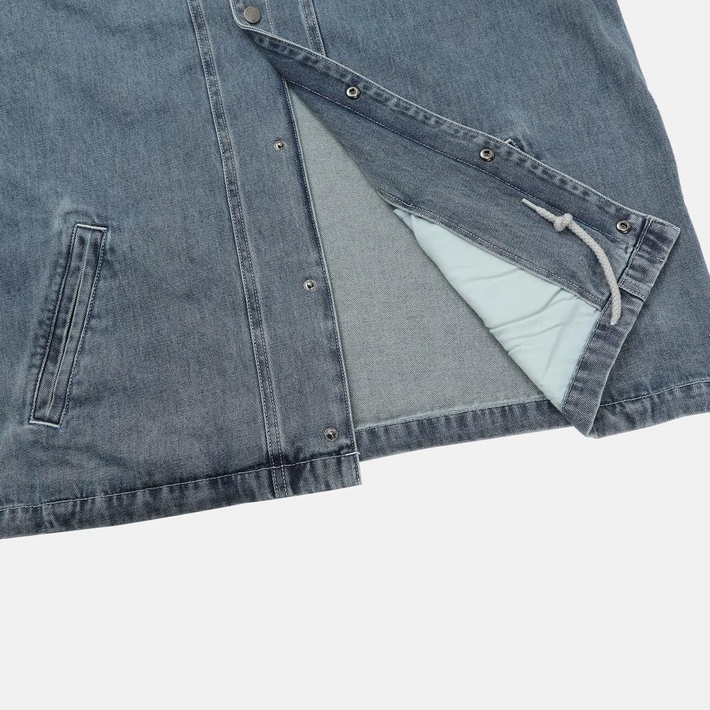 Vans Denim Logo Coach Collar Simple Single-Breasted Raglan Long Sleeve Denim Jacket Men Jackets VN000TJ7GLX