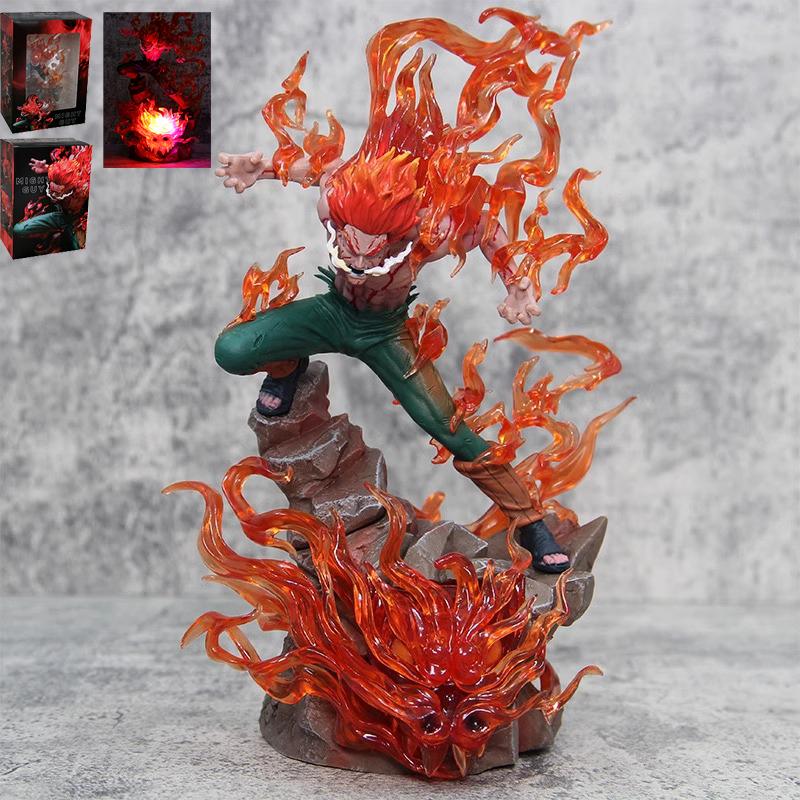Might Guy 28cm Naruto Anime Figure Immortal Figure Action Figure Sitting Model Doll Pvc Collection Desk Decoration Christmas Toy