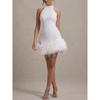 European and American Women's Clothing New Sexy Sleeveless Slim Fit Shiny Plush Dress Dress Sequins