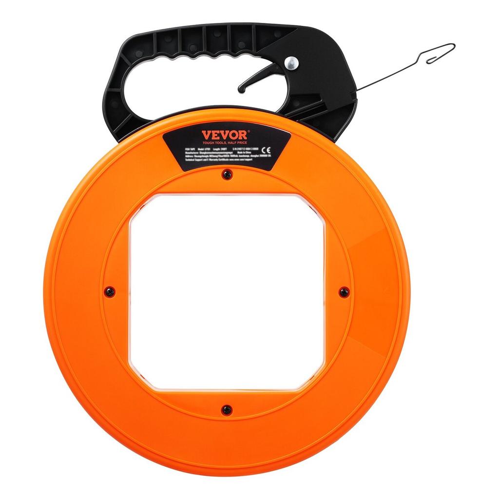 Fish Tape Wire Cable Line Puller 120ft 1/8 in Steel with High Plastic Case