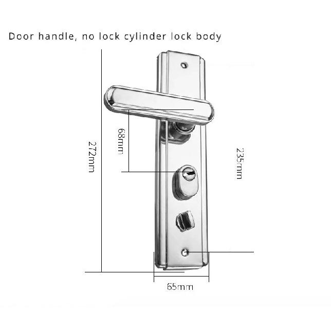 Stainless Steel Thickened Anti-theft Door Lock Universal Multifunctional Anti-theft Door Handle Lock Hardware Accessories