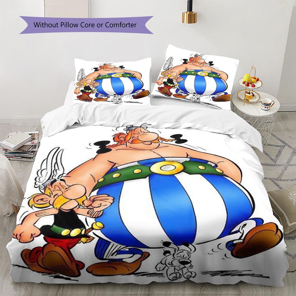Asterix Bedding Quilt Set Quilt Cover Pillowcase Home Decoration Birthday Gift (1 * Duvet Cover + 2 * Pillowcase, Without Core)