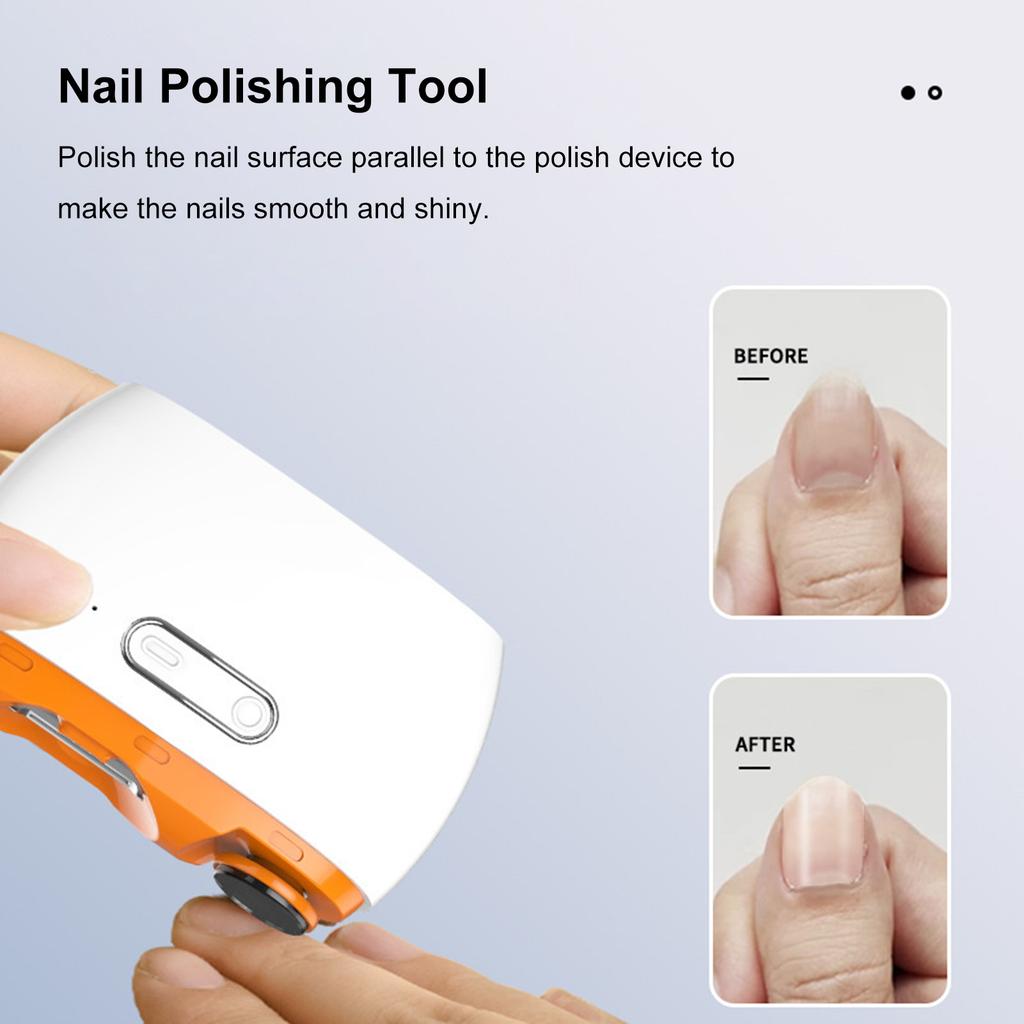 Electric Nail Clippers, 2-in-1 Nail Trimming and Polishing Tool, Automatic Nail Trimmer, Fingernail