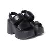 Krazing Pot Sheepskin Peep Toe Thick High Heels Platform Summer Shoes Hook Loop Casual Women Sandals