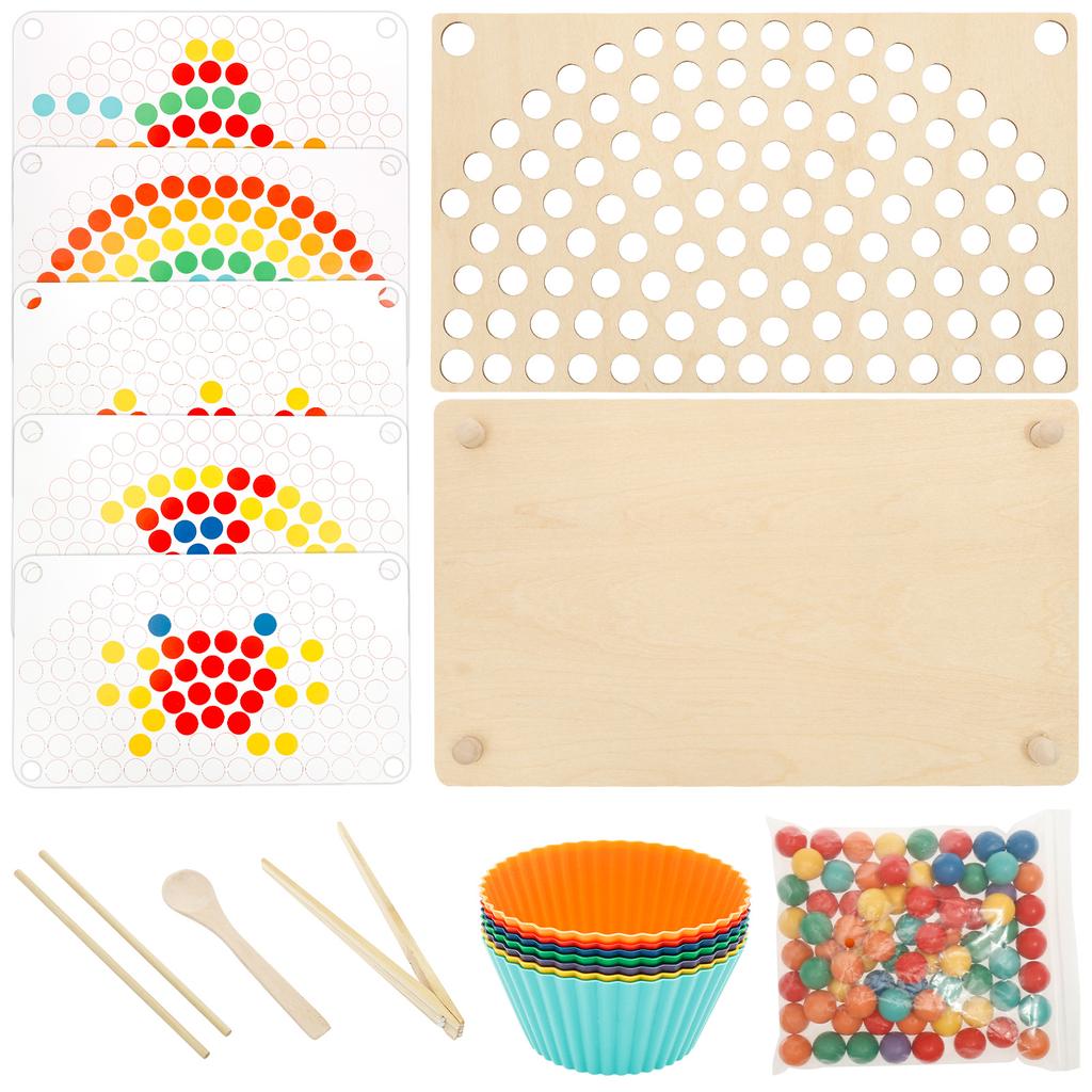 Wooden Peg Board Bead Game Toy Toddler Montessori Toys Baby Stacking Matching Counting Color Sorting Game Early Education Toys