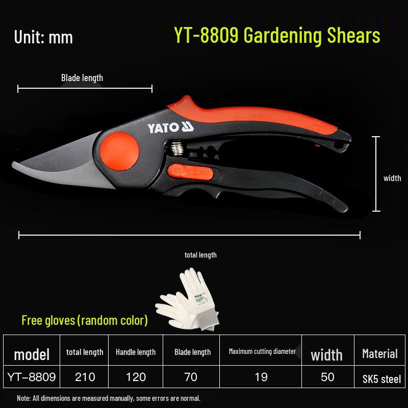 YATO Garden Shears for Pruning, Grafting, and Cutting Thick Branches