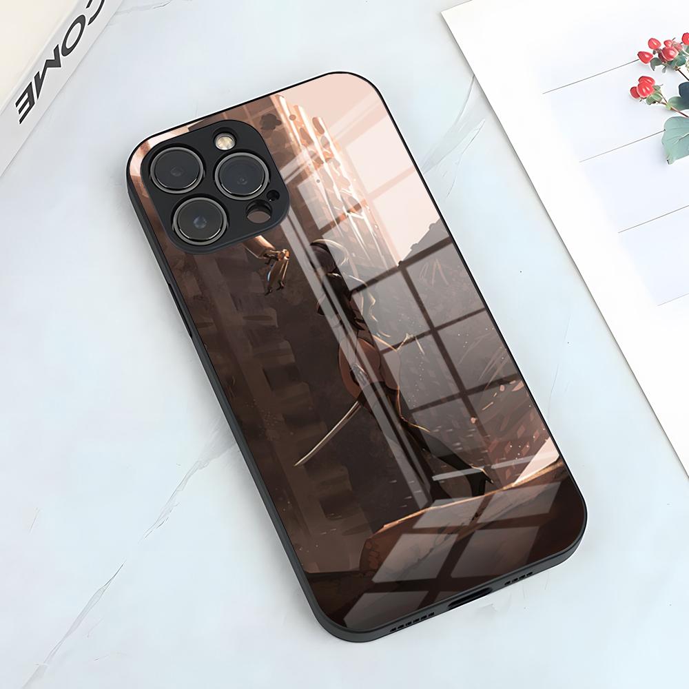 N-NieR Automata 2B Phone Case For IPhone 17 Pro Max 15 Pro 16 14 Plus 12 13 Mini 11 Pro Shockproof Glass Cover